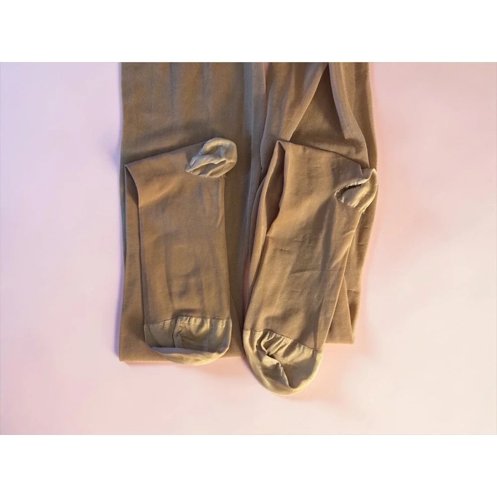 Medical Compression Thigh High Stockings Beige StayUp Silicone Lace Top Pair